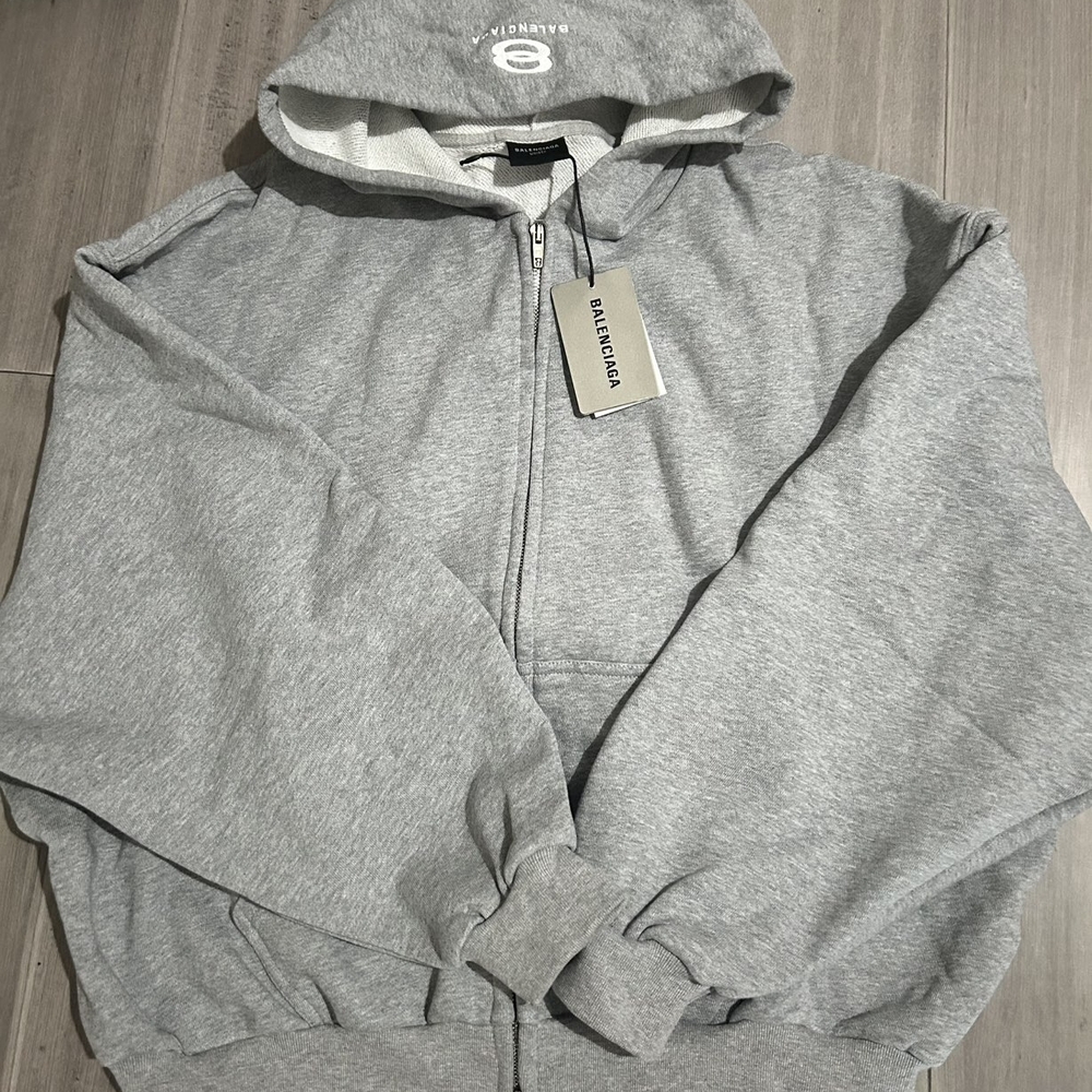 Balenciaga Light Gray Zip-Up Men's Sweater